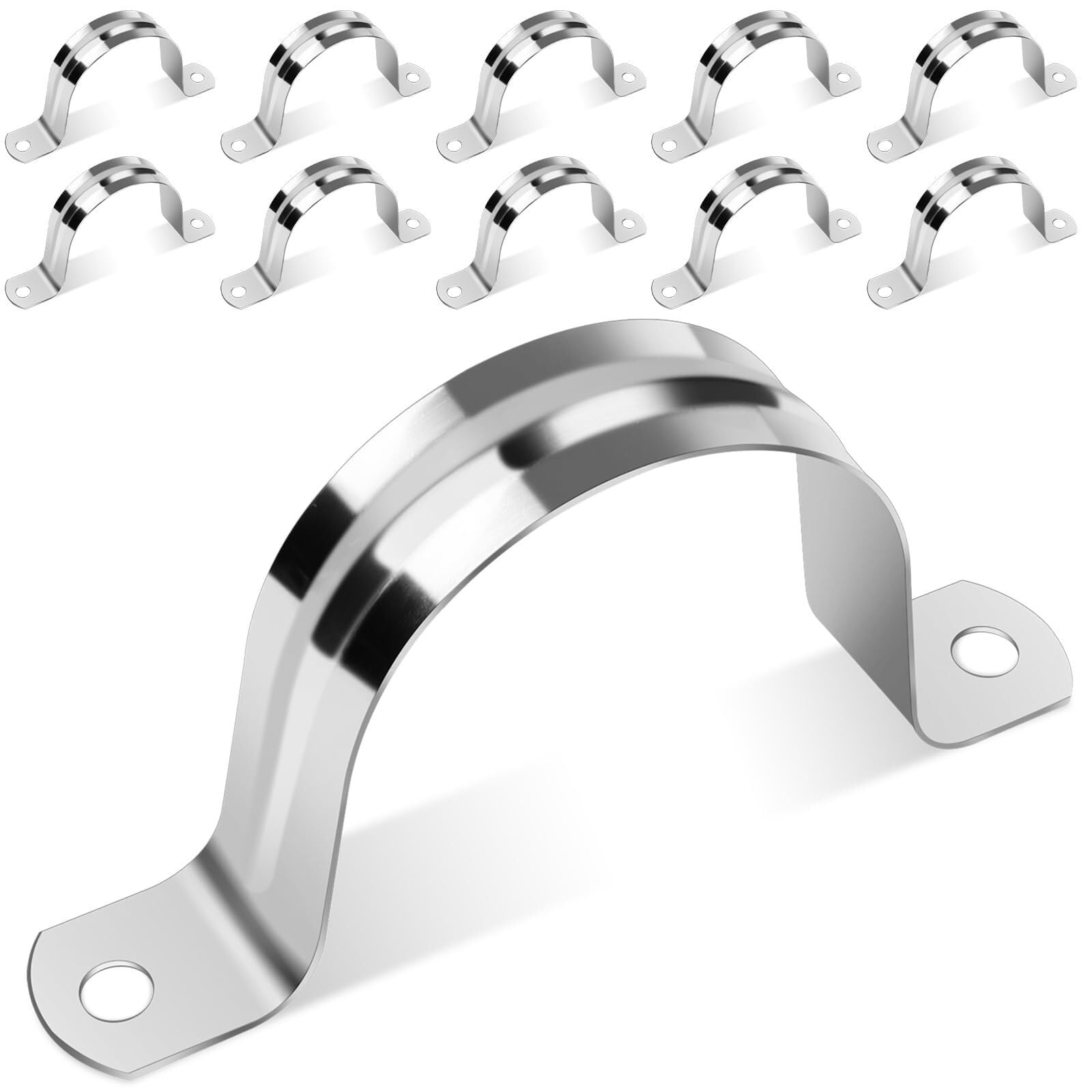 20 Pezzi Fascette per Tubi in Acciaio Inossidabile 25mm, Morsetti a U per Installazione Sicura(10pcs,80mm)