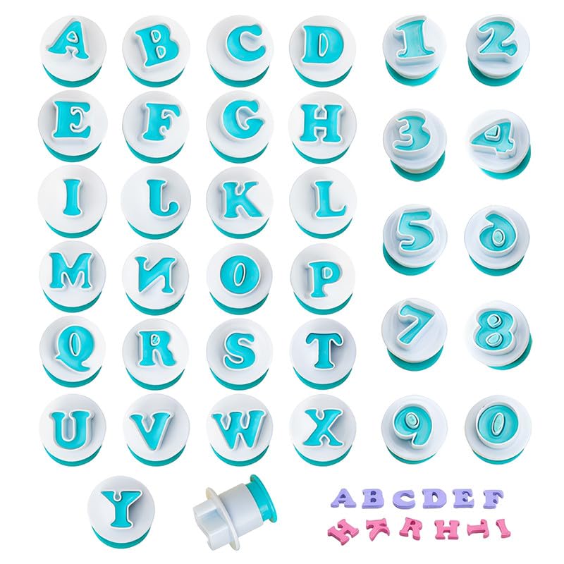 HMCEY Lot de 36 Emporte Piece Patisserie Chiffre et Lettre,Emporte Piece Alphabet Pate a Sucre,Moule Chiffre Et Lettre,Cookie Cutter,Emportes Pièce...