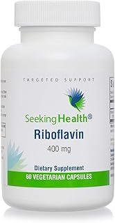 Seeking Health Riboflavin, 60 Capsules, Vitamin B2, Riboflavin 400 mg, Vegetarian- and Vegan-Friendly, 4 mg Active Ribofla...