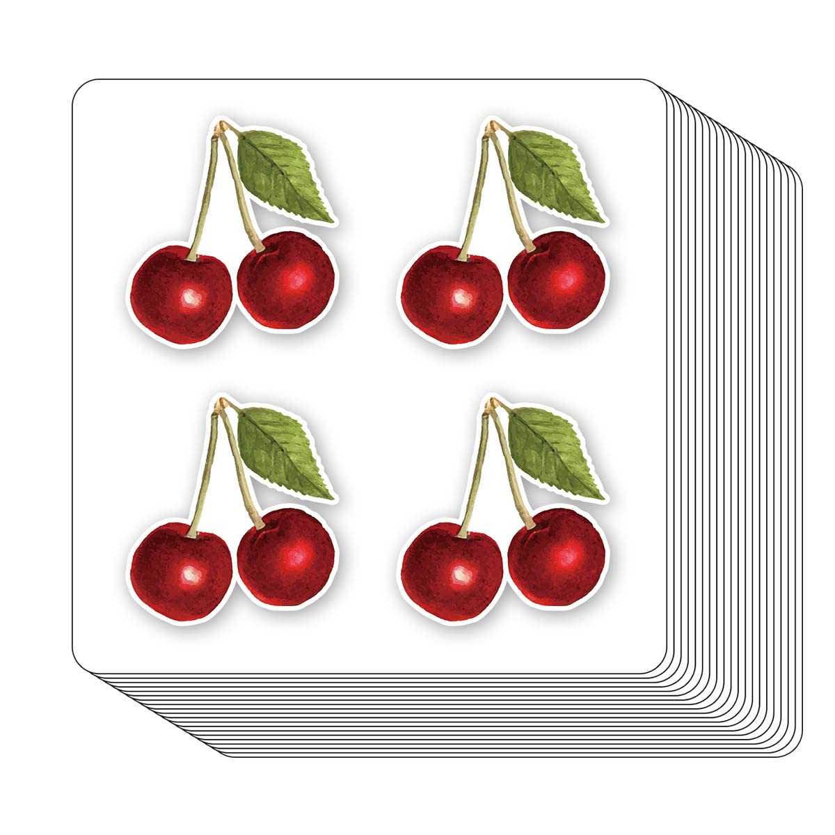 Cherry Fruit Cherries Stickers 1in for Scrapbooking, Arts, Craft, Kids DIY, Calendars Journals 80-Pack