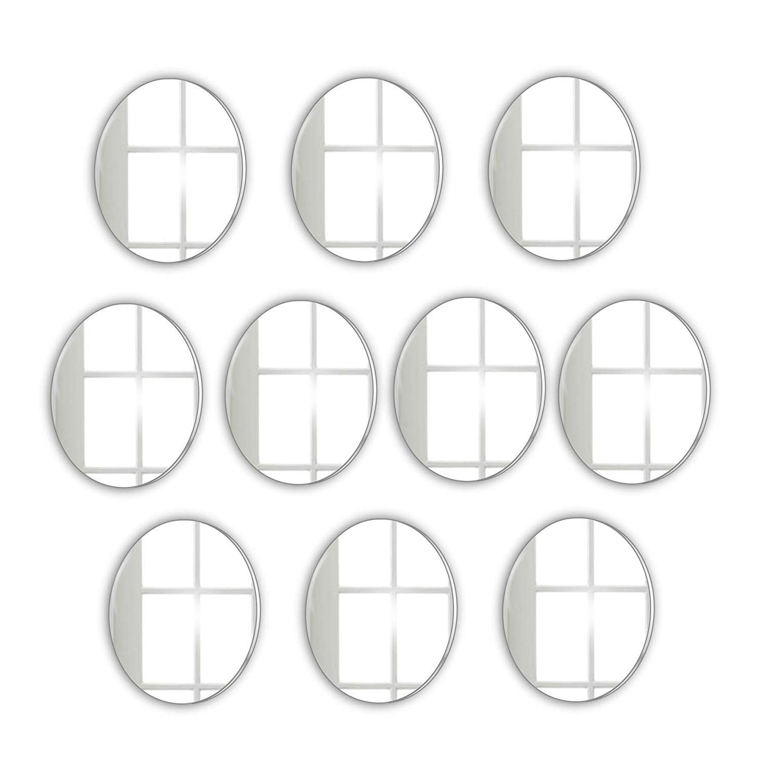 Frameless Circle Bathroom Glass look Acrylic Mirror Over Vanity- Lightweight Vanity Mirror - Stick on Mirror