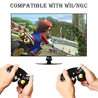 Vista 6 de Reiso Gamecube Controller, 2 Pack NGC Classic Wired Controller for Wii Game cube Console (Clear Purple and Green)