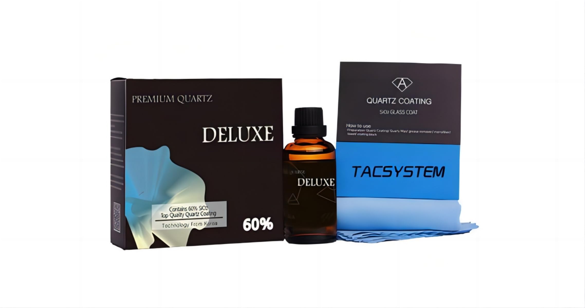 TAC SYSTEM Quartz Deluxe - Ceramic Coating for Cars, Quartz Based Nanotechnology for Ultimate Protection & Gloss (50 ml Kit)