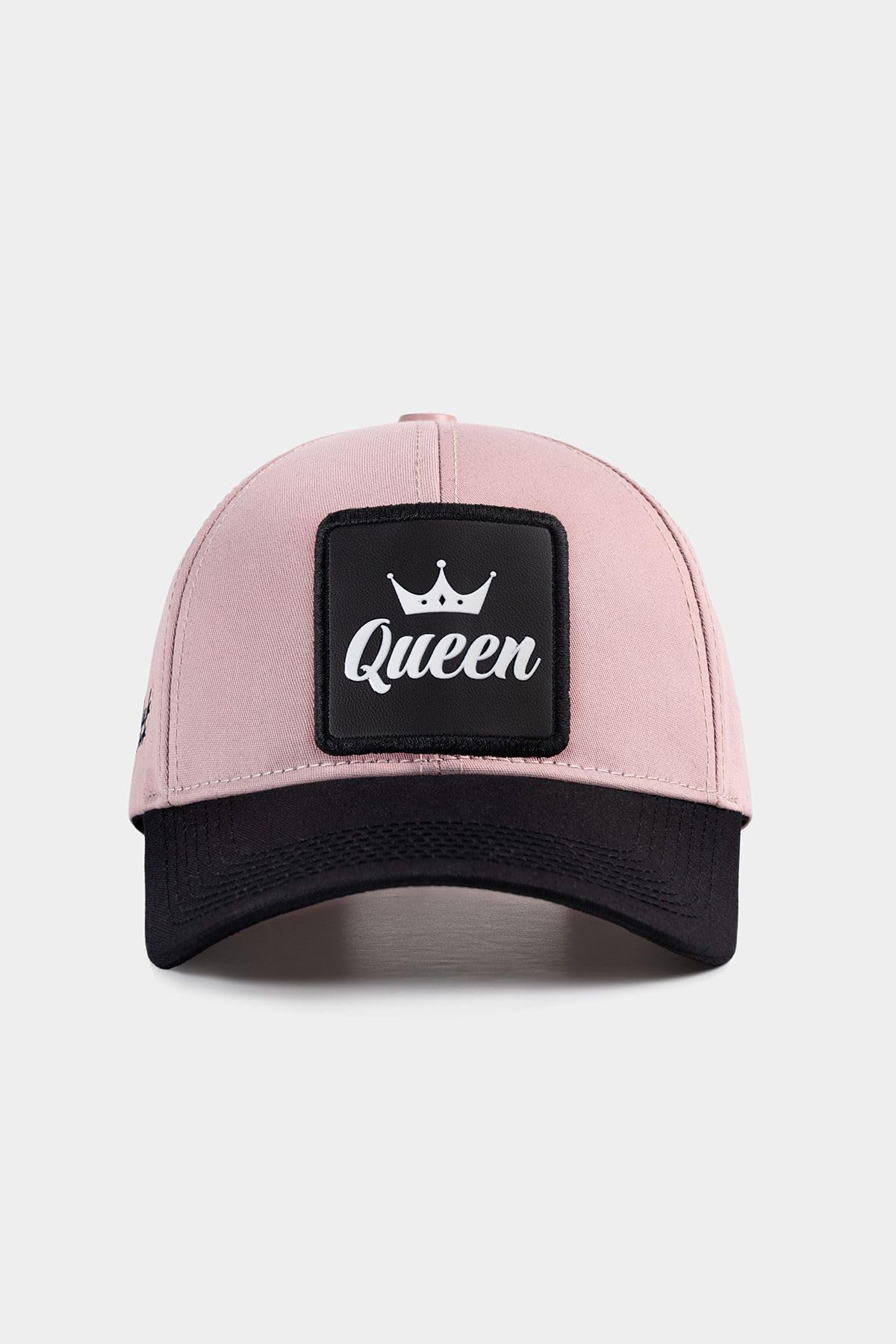 Gorra de Béisbol Premium Seis Paneles Negro - Salmón con Parche Queen
