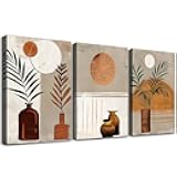 DZRWUBHS Boho Wall Art Prints - 3 Piece Abstract Wall Art for Bedroom, Living Room & Office - Ready To Hang