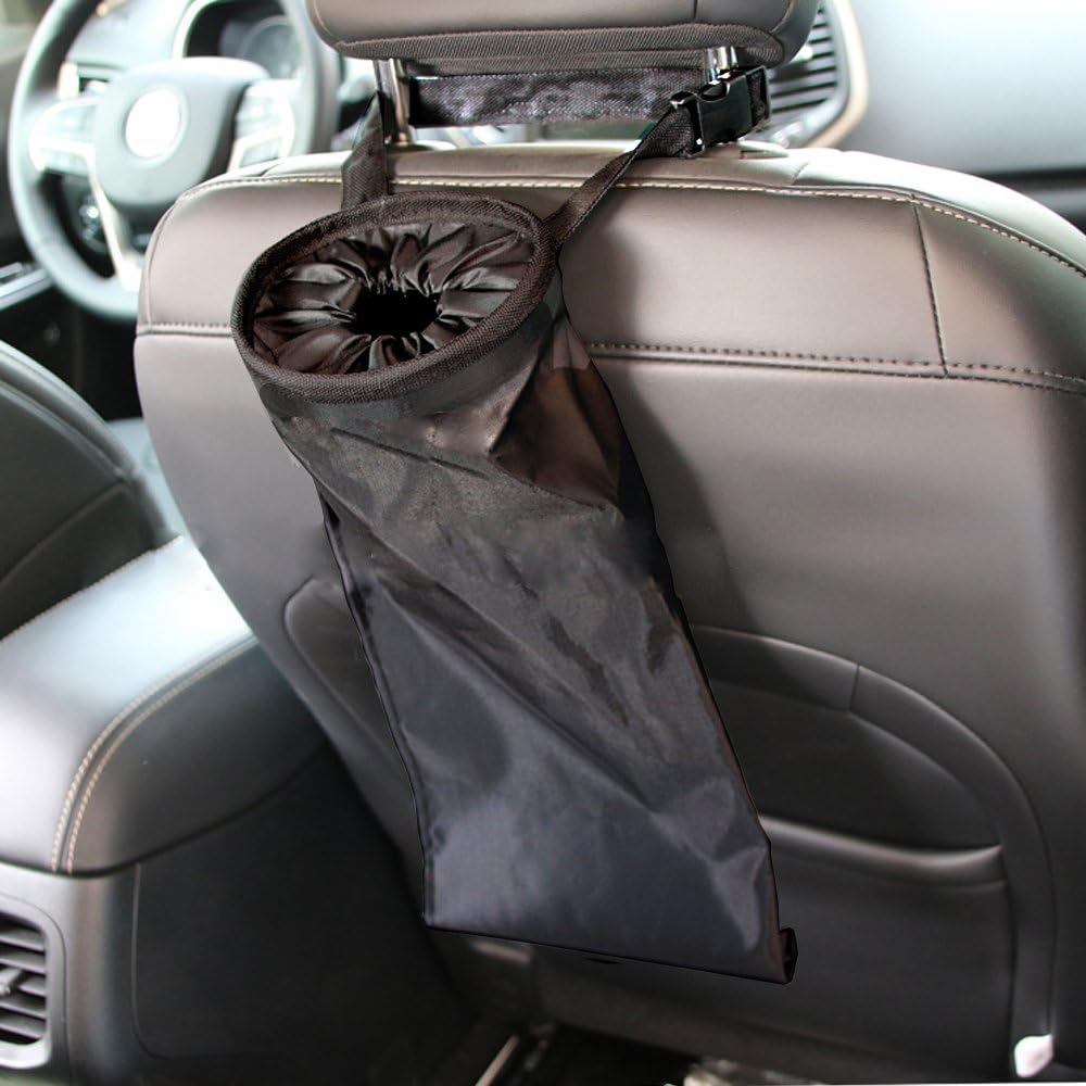 WENPANGPANG Car Bin for FIAT Topolino Elektro ab Bj 2023, Rubbish Bag Vehicle Litter Can Hanging Waste Basket Auto Seat Back Storage Tidy Pouch Interior Accessories Black