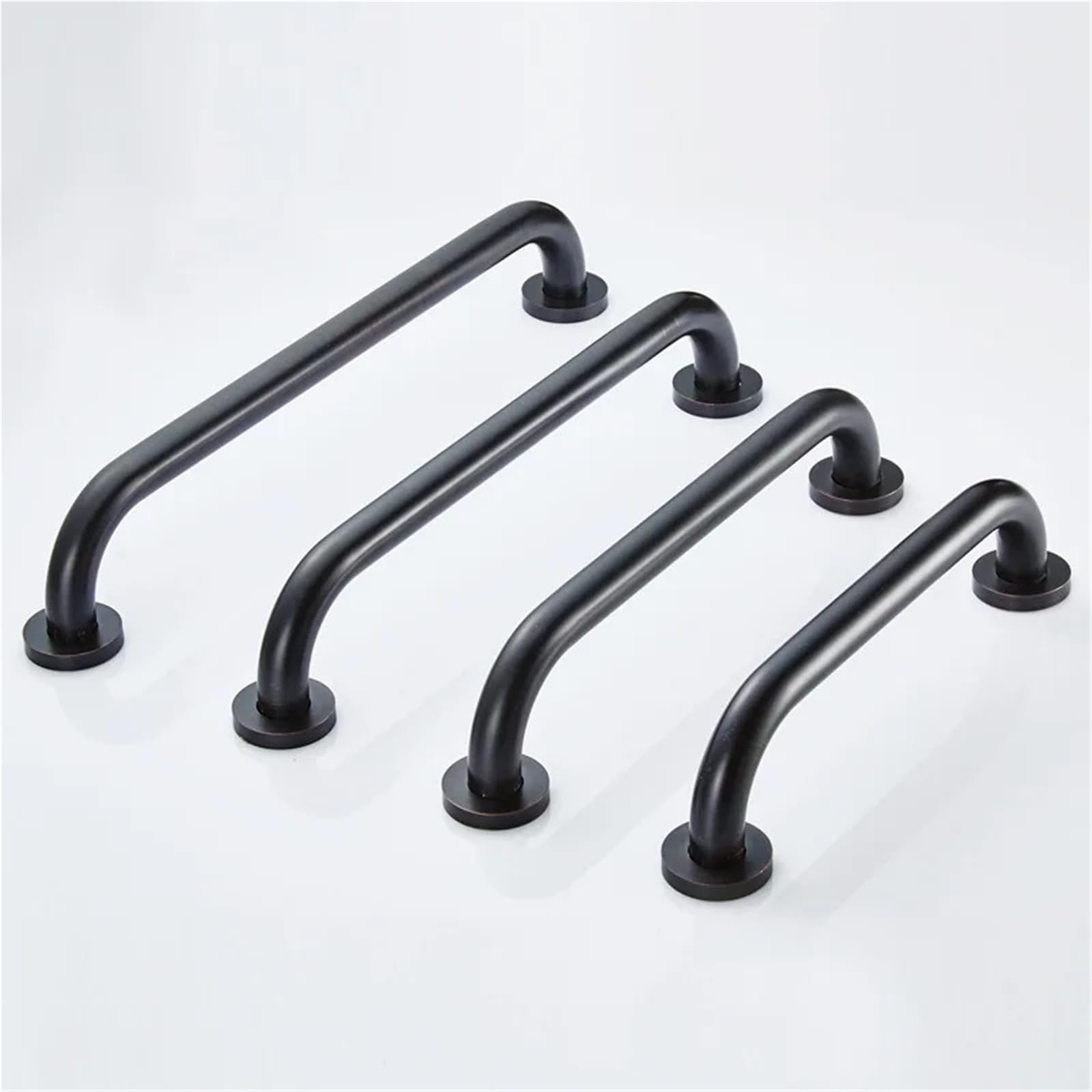 Barra de agarre de latón dorado para montar en la pared, barra de agarre para bañera, barra de agarre para inodoro, pasamanos de seguridad para el hogar (negro, 30 cm)
