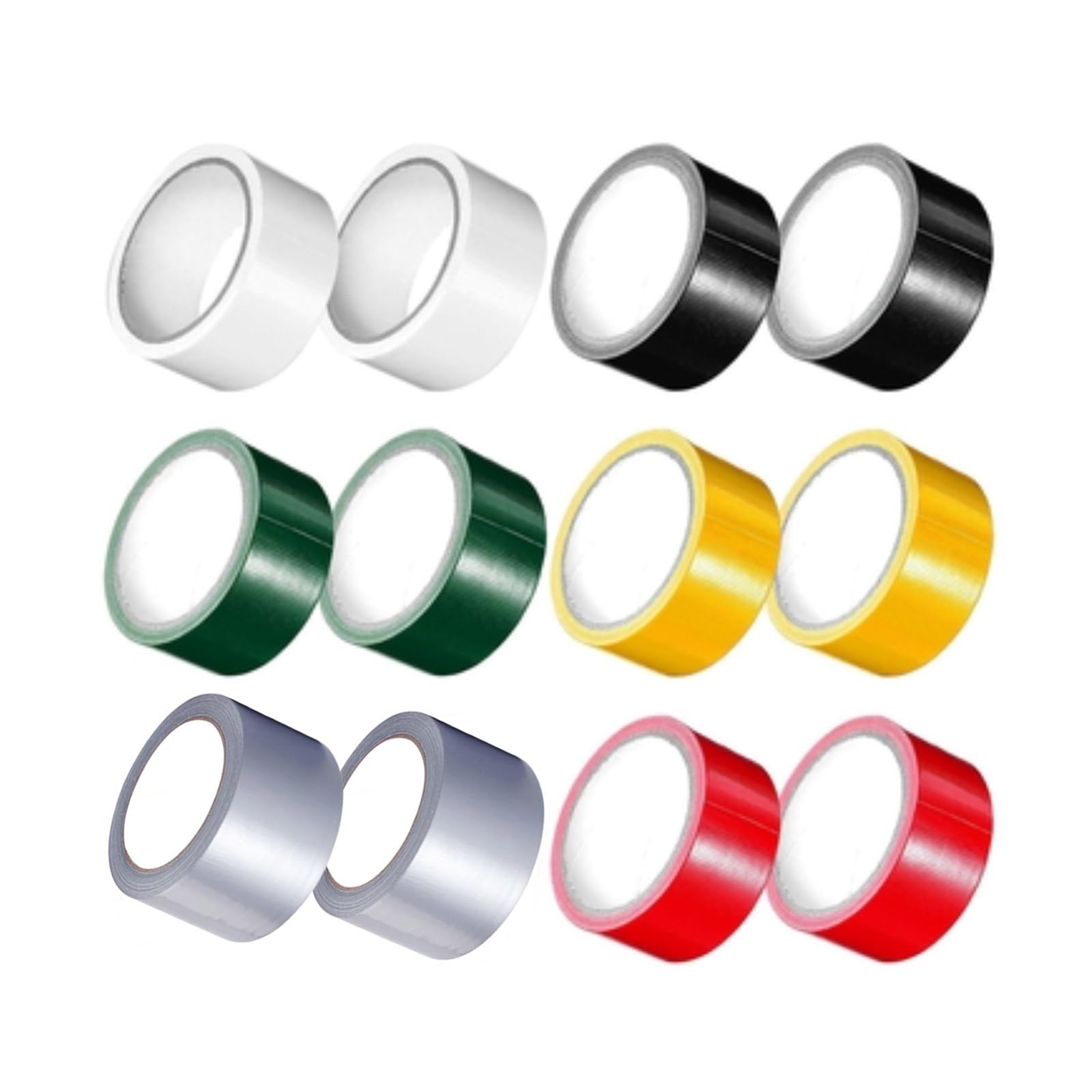 12 rollos de cinta adhesiva multiusos con colores brillantes, resistencia industrial, resistente al agua, colorida, cinta adhesiva para reparación de hogar
