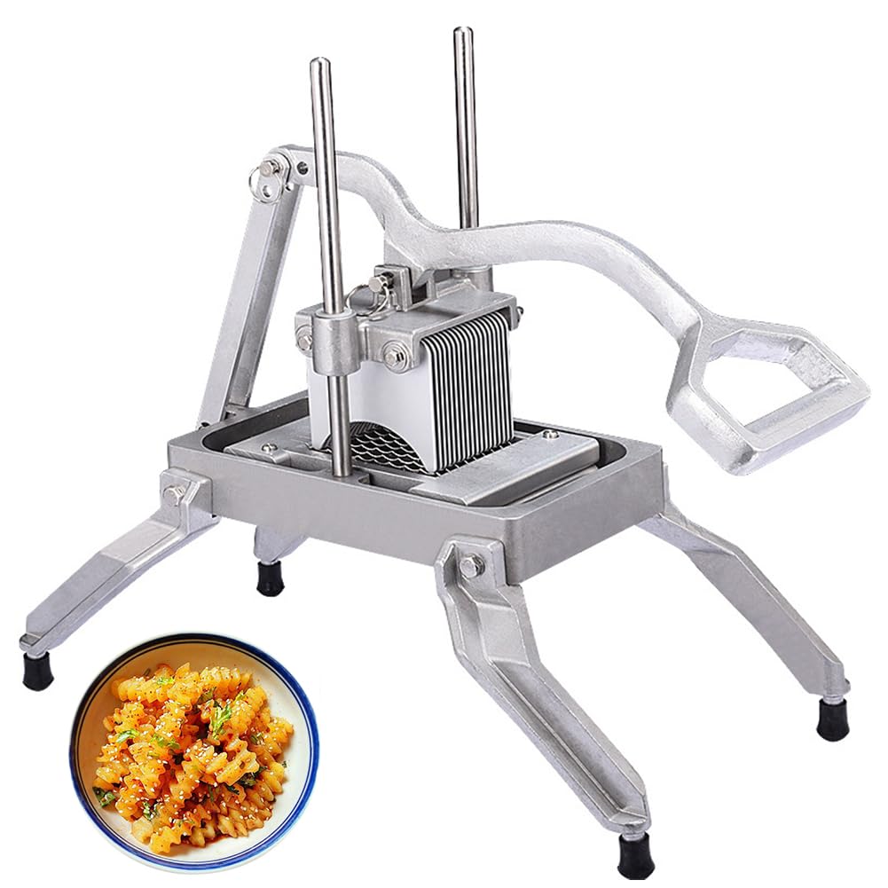 QUTBAG Wavy Crinkle Chip Cutter, Commercial Potato Chipper, Stainless Steel Wolf Tooth Potato Slicer, Multifunctional Vegetable Cutting Tool for Home Kitchen Restaurant