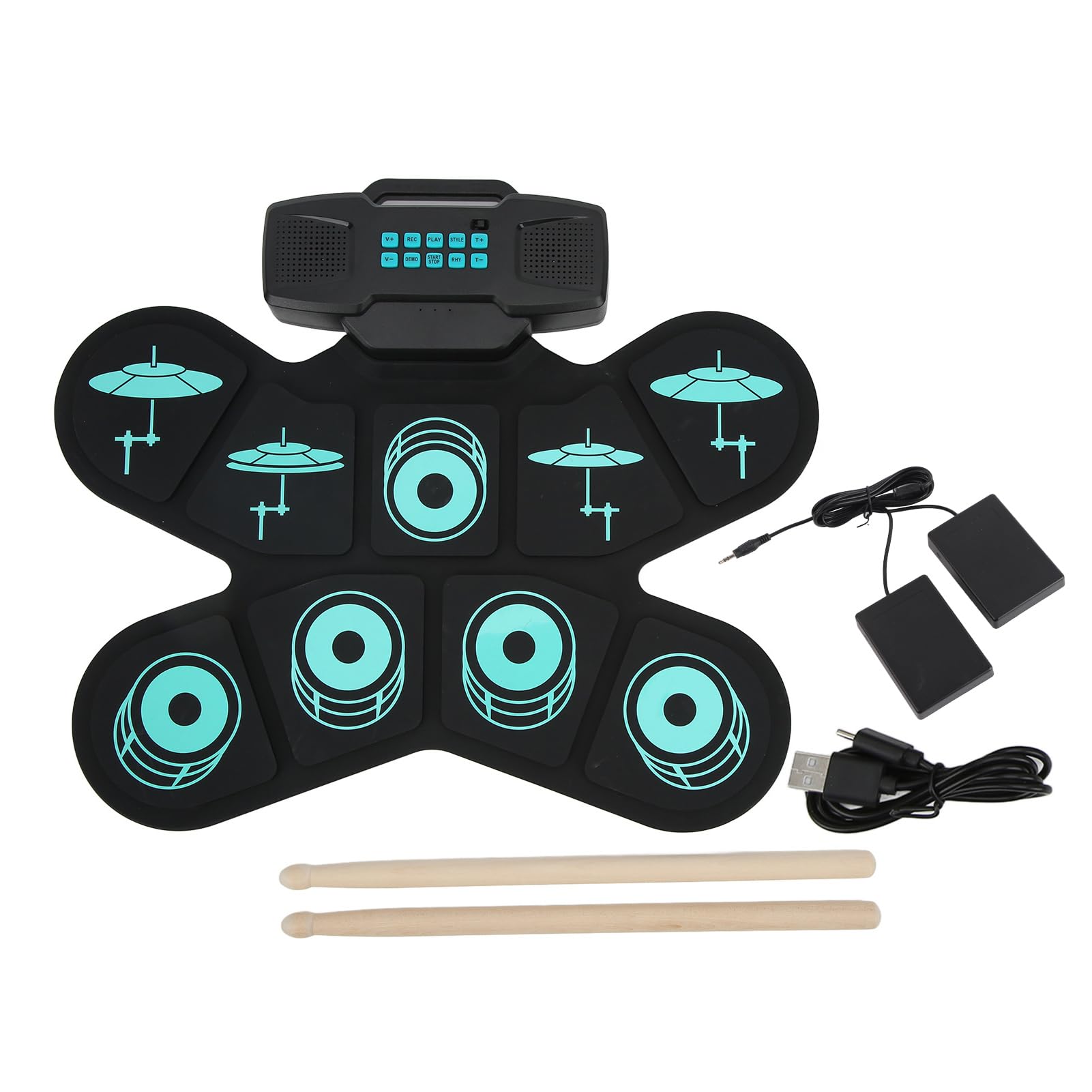 Instrumenty Muzyczne Zestaw Elektroniczny Przenośny Składany Wbudowany Podwójny Stereo Sers 9 Klawiatura dla Początkujących Dorośli Instrumenty Perkusyjne