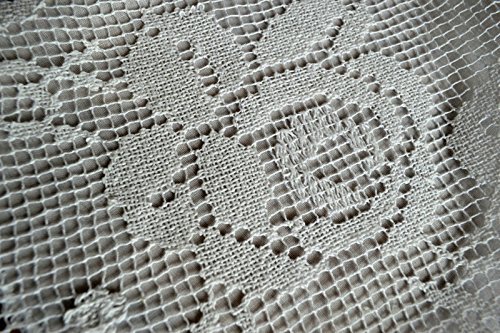 MUSEALE Tenda in Puro Lino 100% Ricamo Filet ED