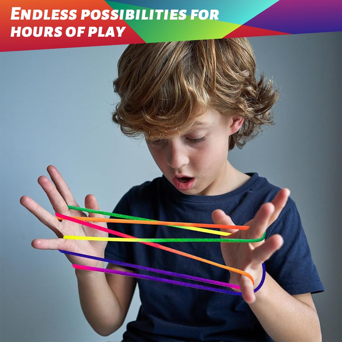 12 Pezzi Rainbow Rope, Giochi Di Corda Mano Bambini,Finger Twist Gioco A Filo, Gioco del Dito della Stringa,Giochi Con Corda per Dito,Ottimo Come Piccolo Regalo,Lunghezza 165cm