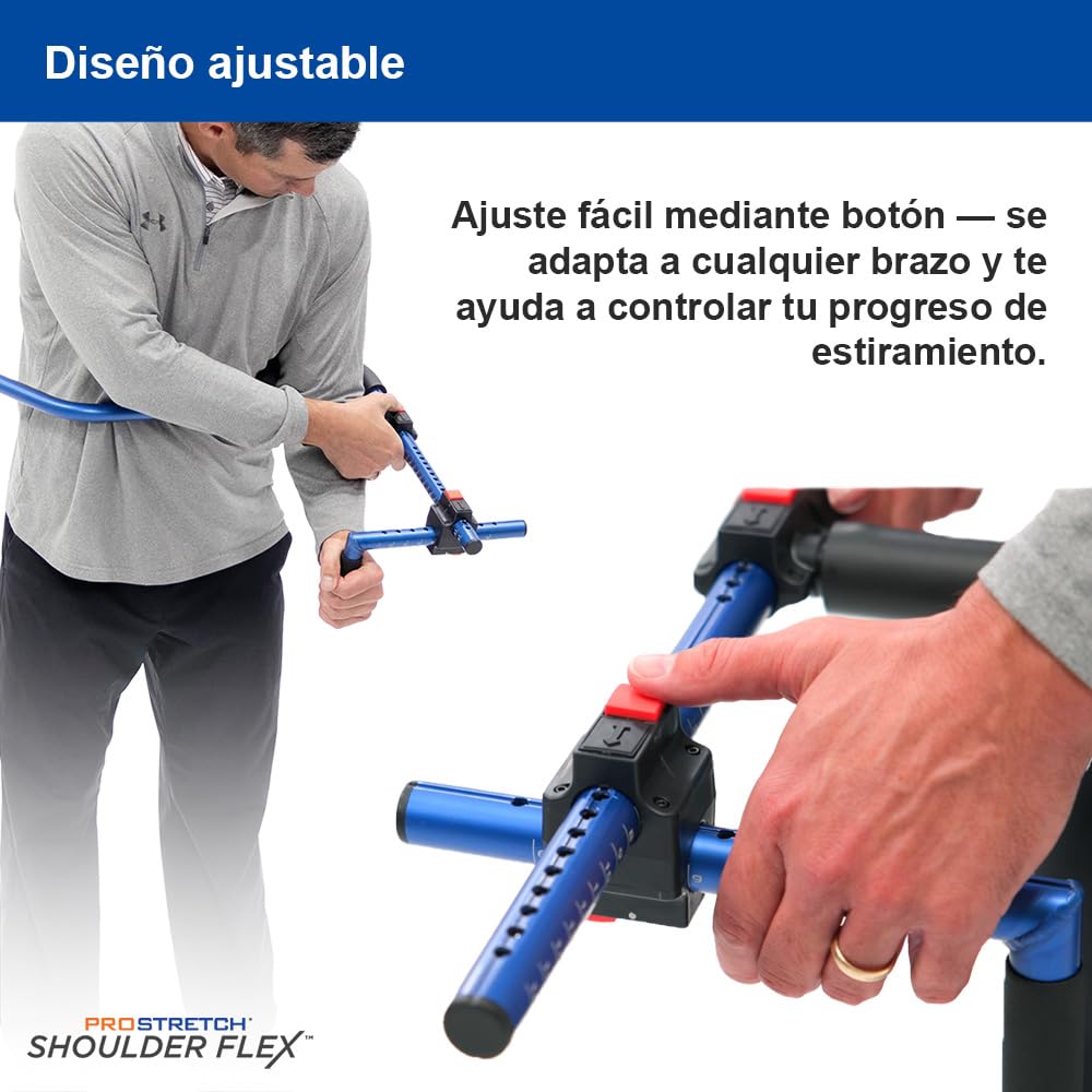 ProStretch Shoulder Flex Herramienta de estiramiento para fisioterapia | En casa para el manguito rotador y el hombro congelado. Mejora la recuperación, la flexibilidad, el confort