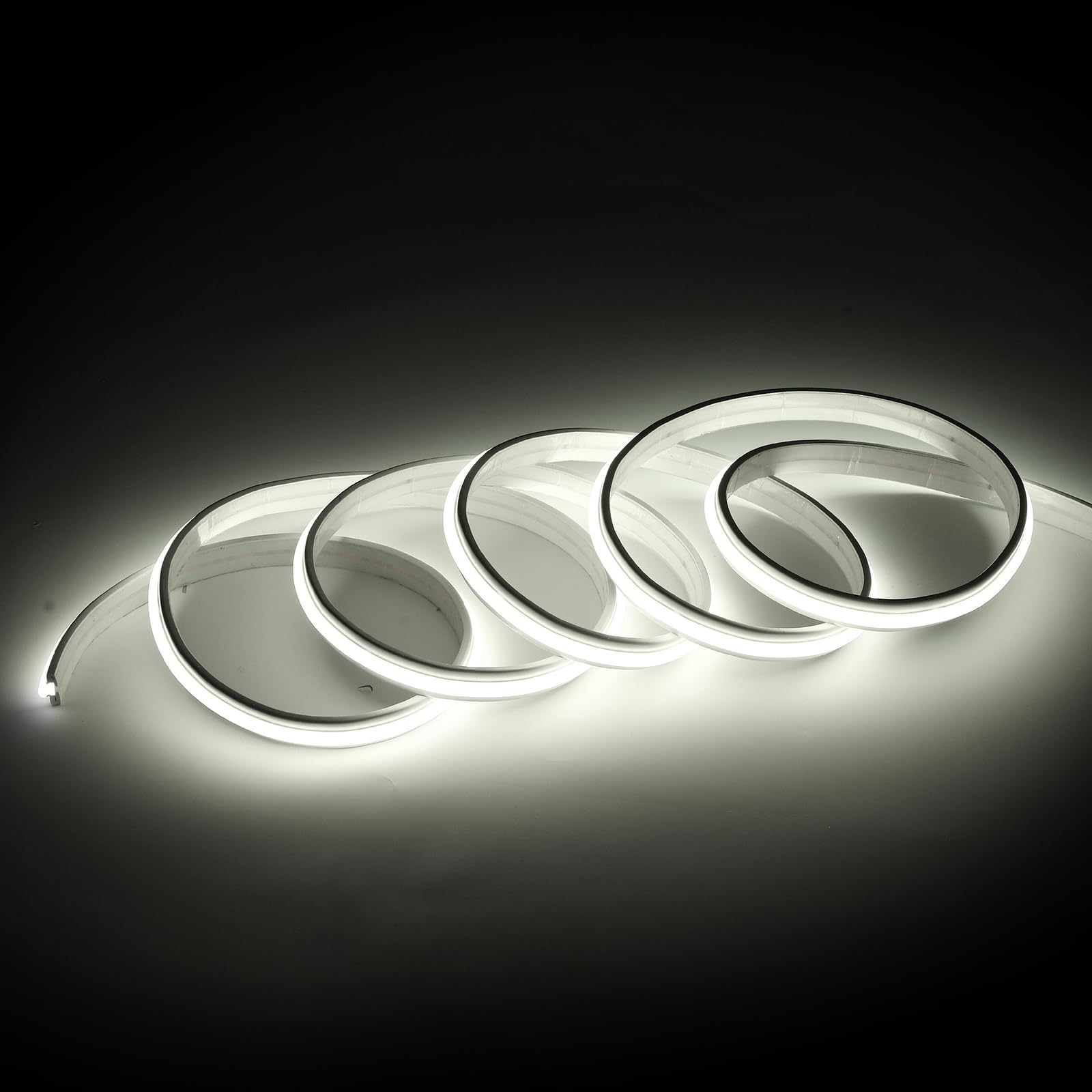 pcning Selbstklebender LED-Streifen, 220 V, leistungsstarke Beleuchtung, 1 m, Kaltweiß, 1 m, 12 W, COB-LED-Streifen, IP67, wasserdicht, direkter Anschluss an 230 V, 6000 K (Kaltweiß, 1 m)