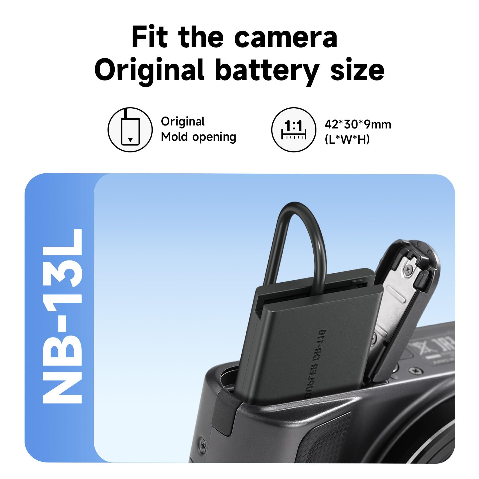 Kit De Batería Simulada NB-13L Para Canon SX740, G1 X Mark III Y G5 SX720 – Alimentación Por USB-C O Enchufe Europeo