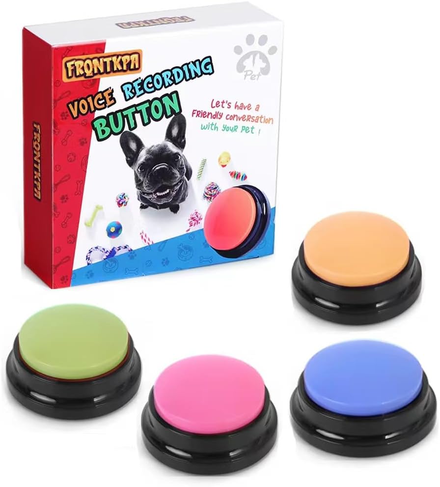 Set of 5 Color Dog Buttons with Rubber Mat for