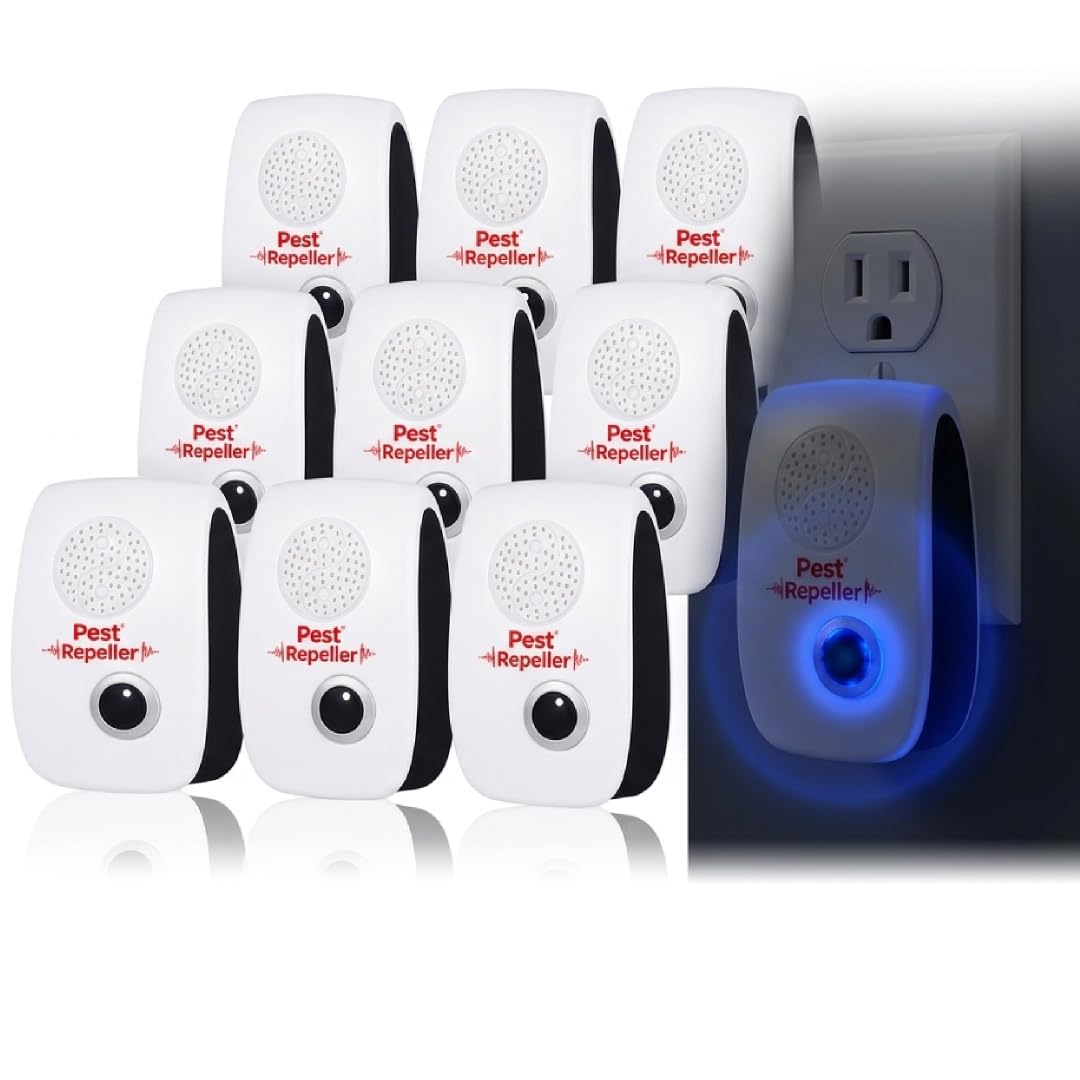 0305999 Repellente ad ultrasuoni per topi plug-in, repellente per topi ad ultrasuoni per ratti, roditori, scarafaggi, insetti, topi, ragni, formiche, zanzare, repellente per insetti per interni