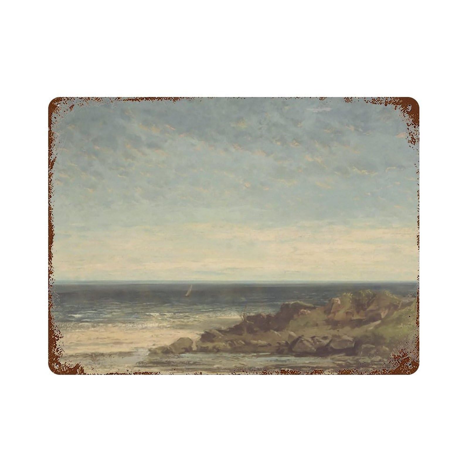 xiaoxiaoshen Beach Painting Vintage,Cottage, House Coastal Wall Decor Art Metal Tin Poster Modern Home Decor Art Home Bar Shop Decorations Vintage Sign 30x40cm