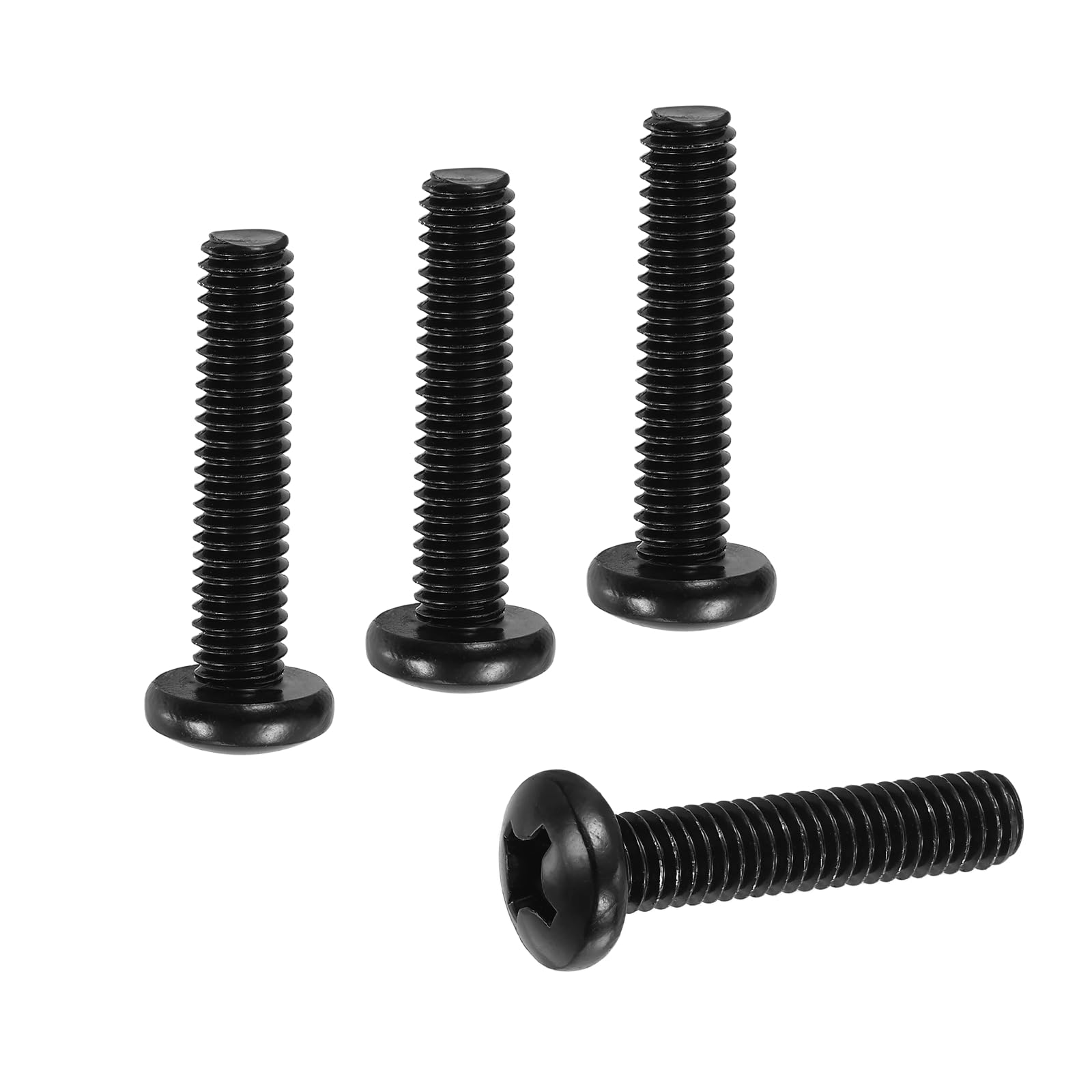 PATIKIL 5/16-18 x 1-1/2" Pan Head Machine Screws, 25 Pcs 304 Stainless Steel Round Head Screws for Cabinet Drawer Knob Pull Handle, Phillips Drive, Fully Threaded, Black Oxidation