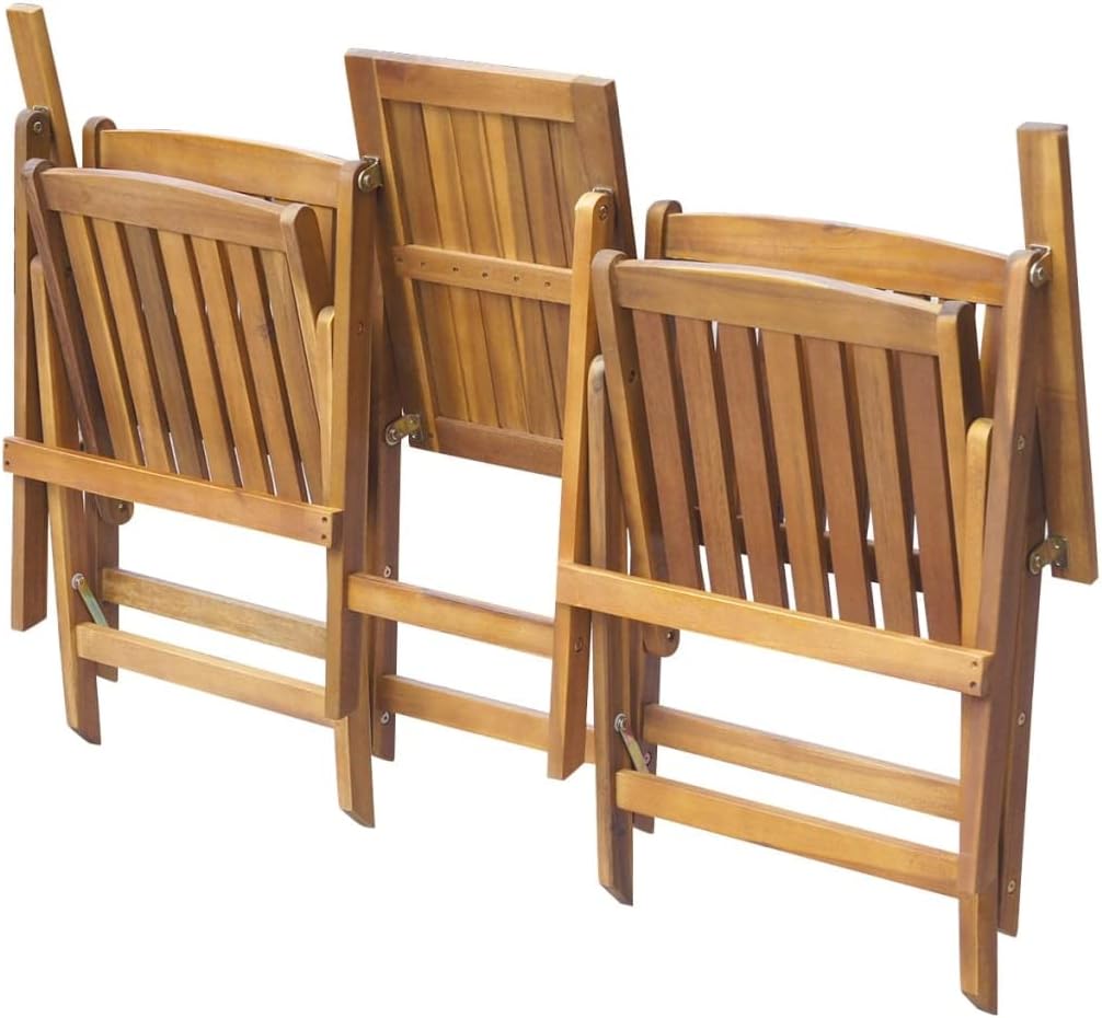 Folding Patio Bench with Tea Table,Balcony Furniture Sets for Apartments,Garden Benches for Outdoors,Seats up to 2 Persons, for Patio,Park,Lawn,Yard, 55.1" Solid Acacia Wood