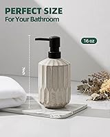 Vista 4 de FE FUN ELEMENTS Fun Elements Dispensador de jabón para baño, dispensador de jabón de manos de lujo de 16 onzas para baño, dispensador de cerámica