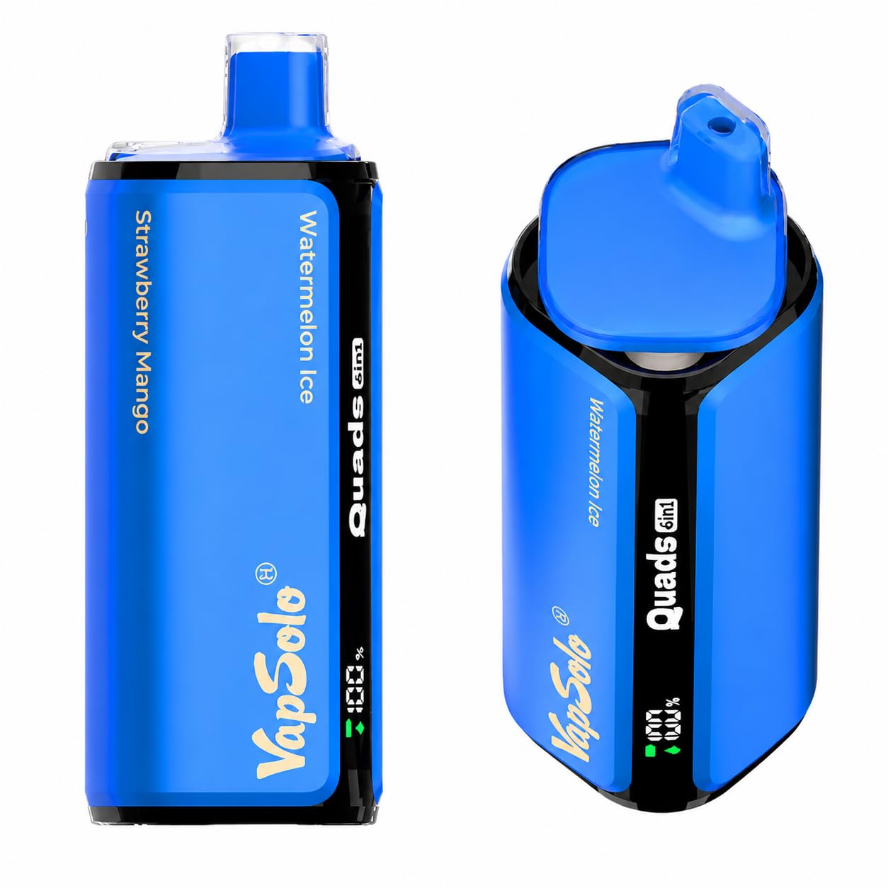 Quads 80K Difusor de Aroma Portátil – Dispositivo sin Líquido Hielo de Sandía, Fresa Mango, Hielo de Arándanos y Melocotón Espumoso, Diseño Compacto y Fácil de Usar