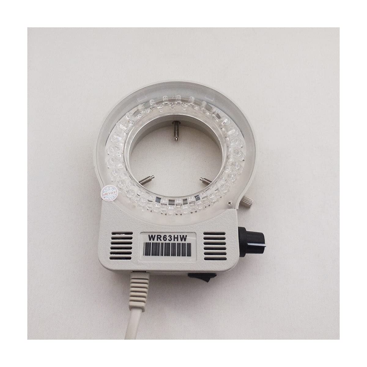 Microscope 56 LED Microscope Brightness Adjustable Blue White Ring Light Illuminator Lamp(White Shell)