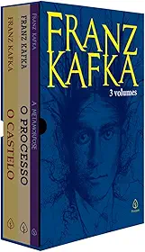Box Franz Kafka com 3 livros, bloco de anotações e marcador de páginas
