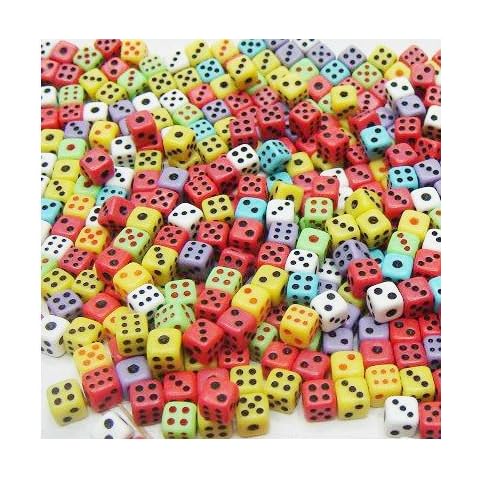 Smartdealspro 100 Assorted 5MM D6 Mini Dice Game Dot Square Dice Set Cover