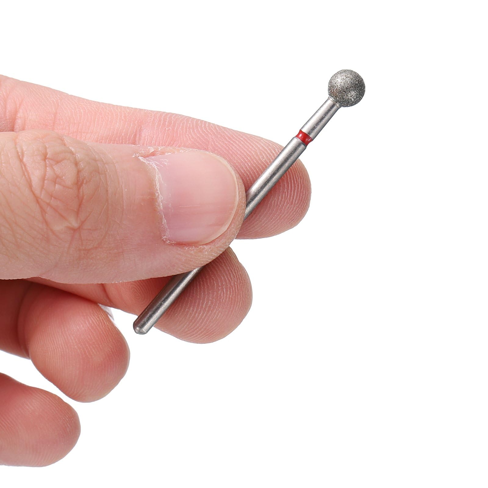 HARFINGTON 12 brocas de diamante de grano 200-230 de 5 mm, cabeza de bola de 2,35 mm, vástago de 5 mm de longitud, herramienta giratoria para molienda de vidrio de cerámica, pulido