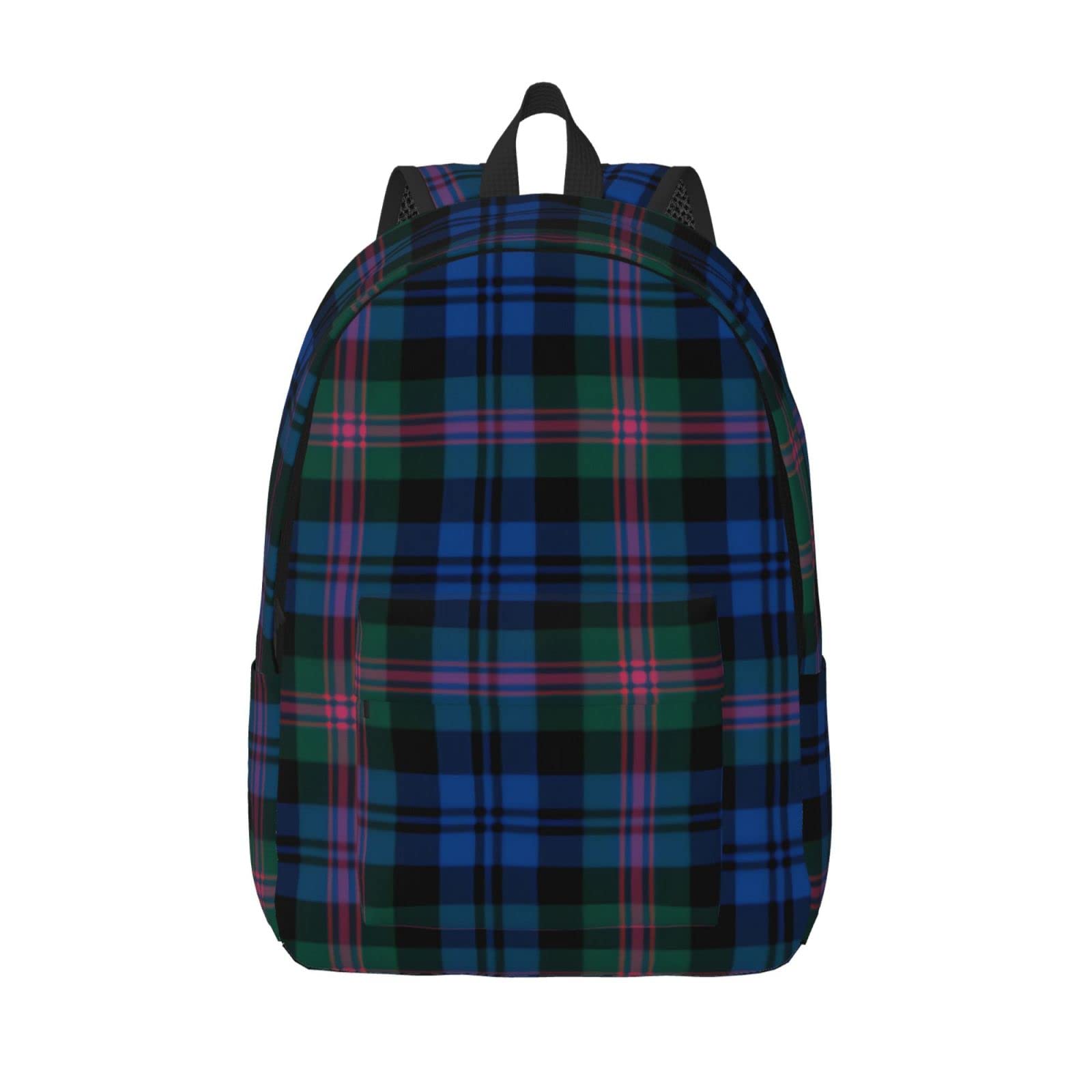 Grand sac à dos décontracté pour ordinateur portable à carreaux rayés - 8