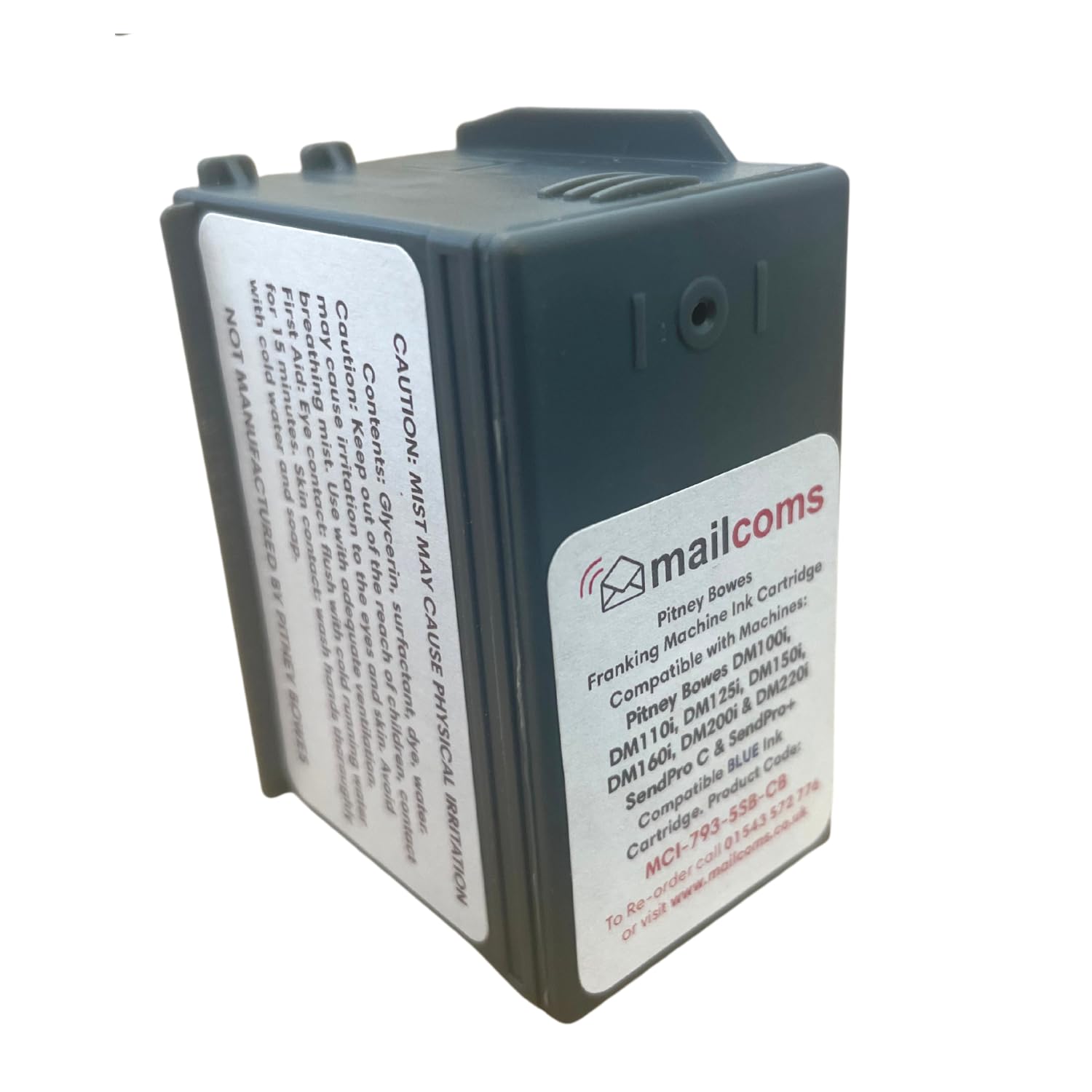 Pitney Bowes Compatible Smart Blue Ink Cartridge - Compatible with DM100i, DM110i, DM125i, DM150i, DM160i, DM175i, DM200i & DM220i, SendPro C & SendPro+ Mailmark Franking Machine