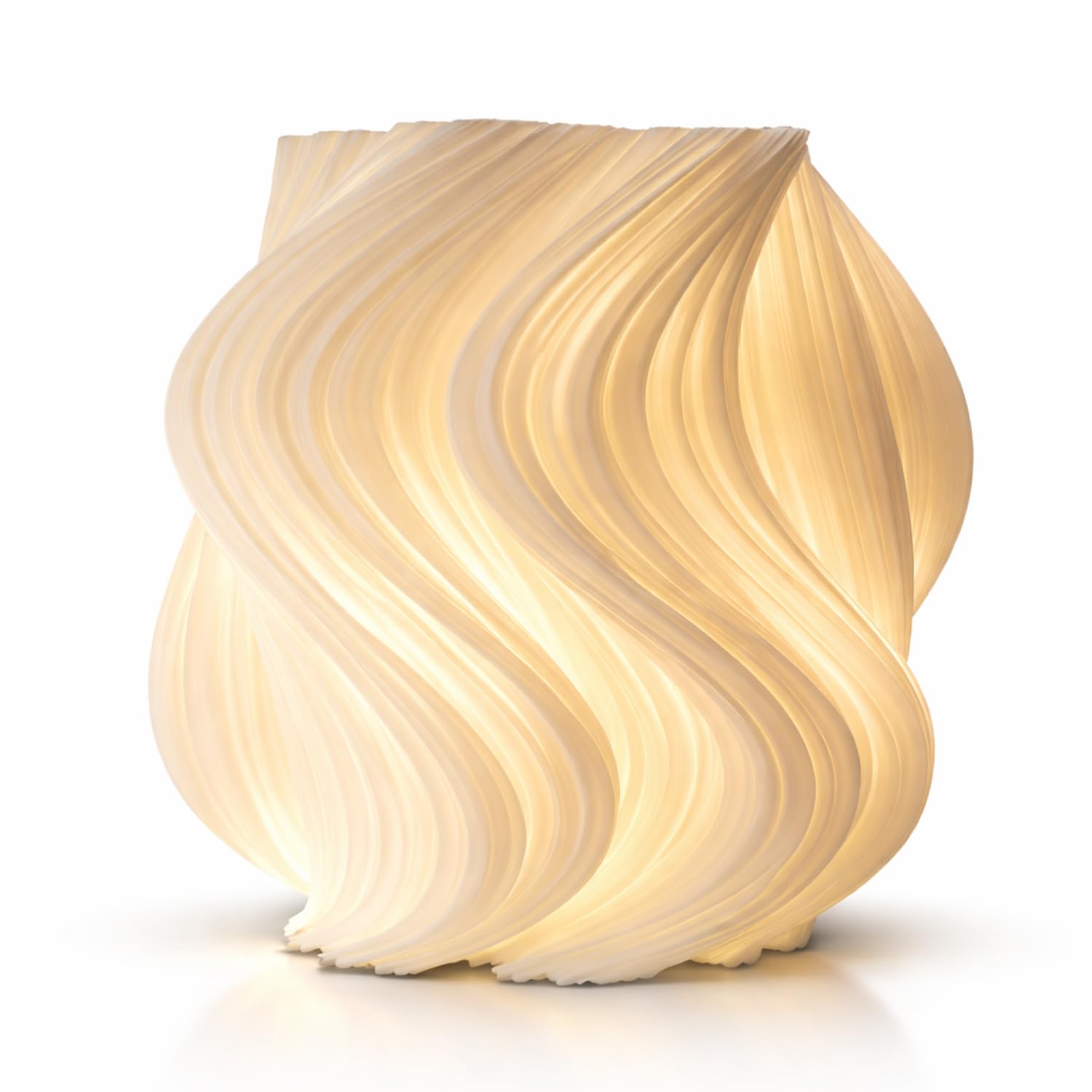 Lámpara Wave Translúcida Texturizada, Luz de Ambiente para Decoración de Interiores, Lámpara de Mesa