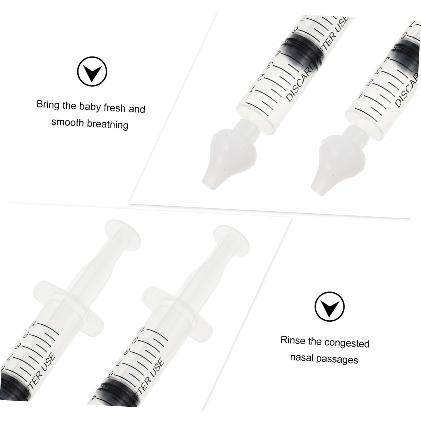 minkissy 10 Set Di Irrigatori Nasali Per Neonati Strumenti Per La Pulizia Del Naso Chiuso in Silicone Abs Adatti Ai Viaggi