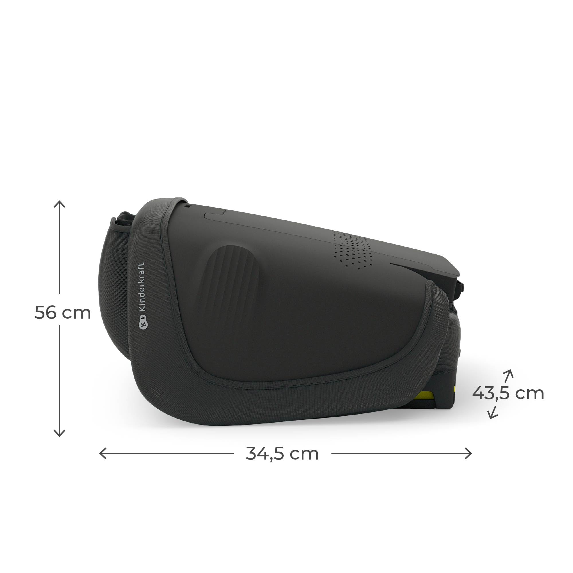 Kinderkraft UNITY 2, Fotelik 100–150 cm dla dzieci 3,5–12 lat, 5-stopniowa regulacja oparcia, Składany, ISOFIX, systemy SPS+ i H-GUARD, Tapicerka AIR FLOW, Łatwe czyszczenie, Czarny