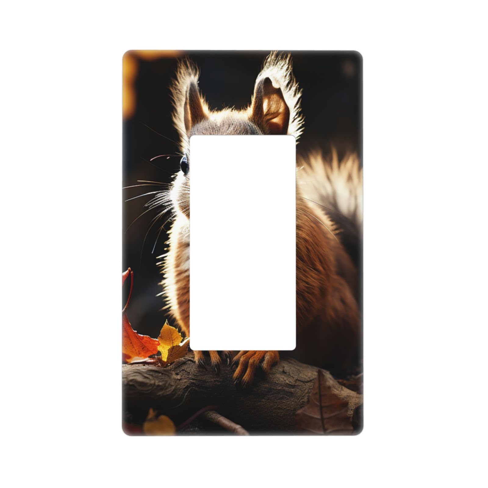 Decorator Wall Plate 1 Gang Light Switch Covers Decorator Receptacle Outlet Covers Squirrel in the Woods Wall Plates for Electrical Outlets Plug Cover Single Rocker Switch Plates