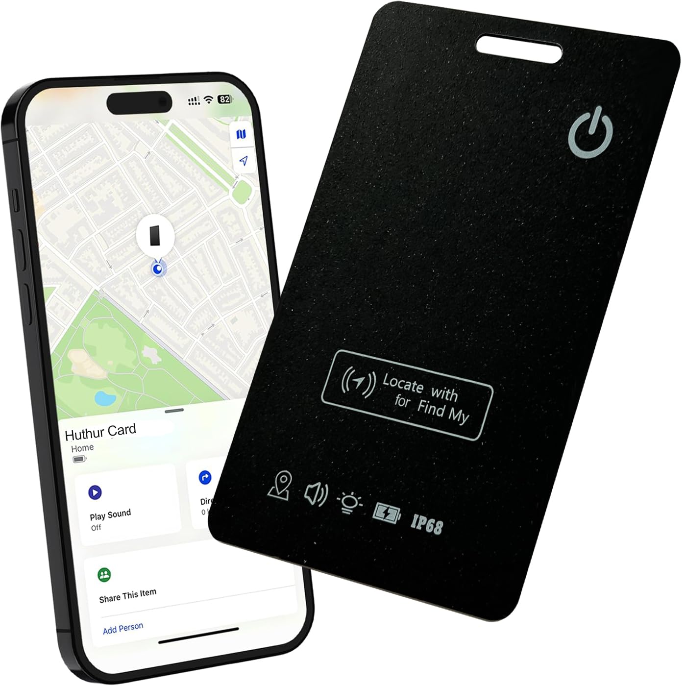 1PC Global Wallet Tacker, Compact and Lightweight, Works for Find My, Sleek Design, Works for Apple (Not for Android), Item Finder for Keys, Bags, Wallet and More, IP68 Waterproof, Rechargeable