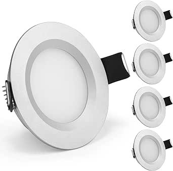 Gr4tec LED Inbouwspots 12V Dimbaar Zwart, 6x IP44 Spot LED Aluminium 3W Warmwit 3000K 200-240LM 84Ra, Kastverlichting 25mm Extra Dun, Inbouwspot Gat 58-62mm voor Kampeerwagen