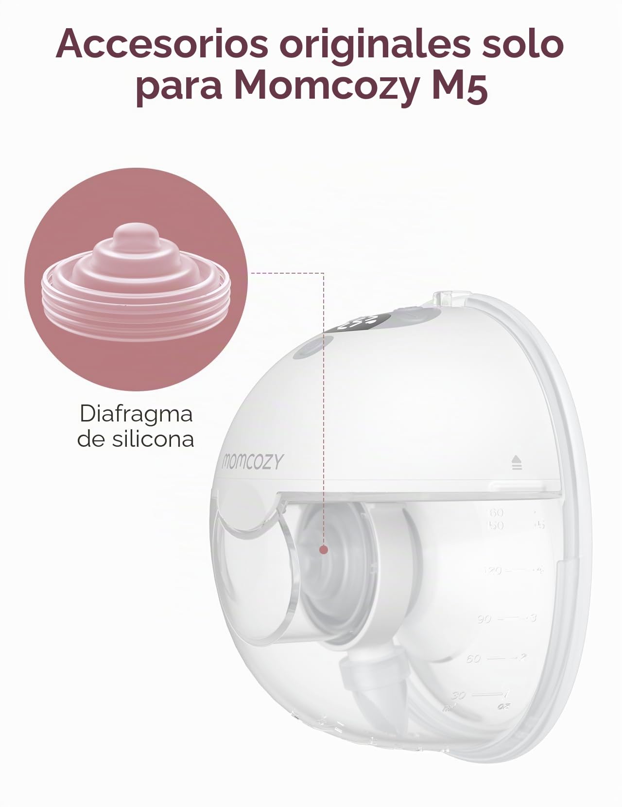 Momcozy Diafragma de silicona, paquete de 2, accesorio para extractor de leche M5