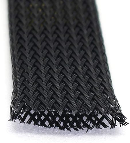 Miniatura 3 de Protector de cable expandible de PET negro para cable de telar de alambre para cargador USB, cables de audio y video, protege al perro gato de Negro