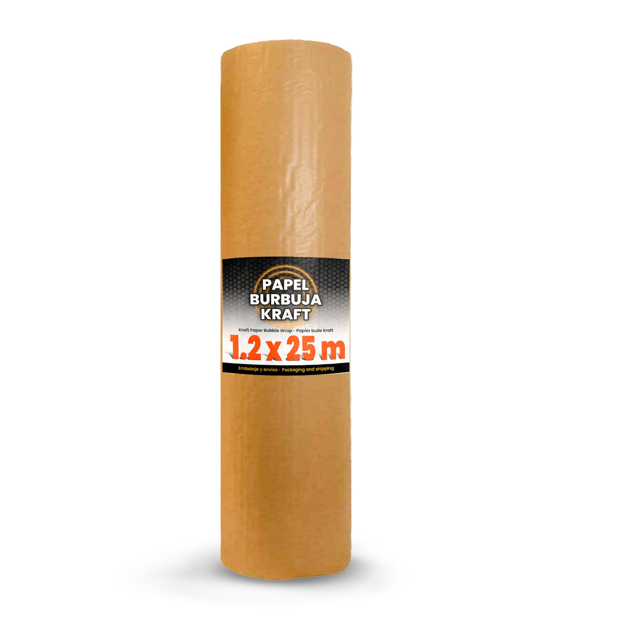 Rollo Papel Burbuja Kraft | 120cm x 25m | Protector de Embalaje con Acolchado de Aire | Ideal para Mudanzas, Almacenaje y Envíos | Papel Kraft con Burbuja para Embalaje Seguro