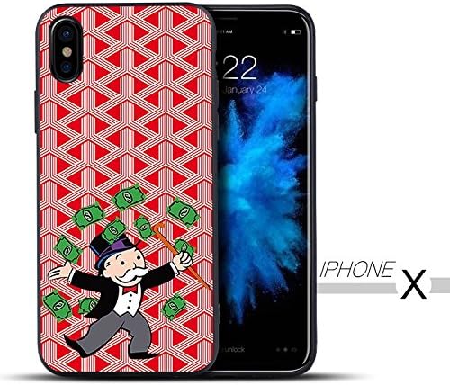 Fashion Luxury Cell Phone Case for iPhone X/XS Monopoly (SplashMoneyRed)