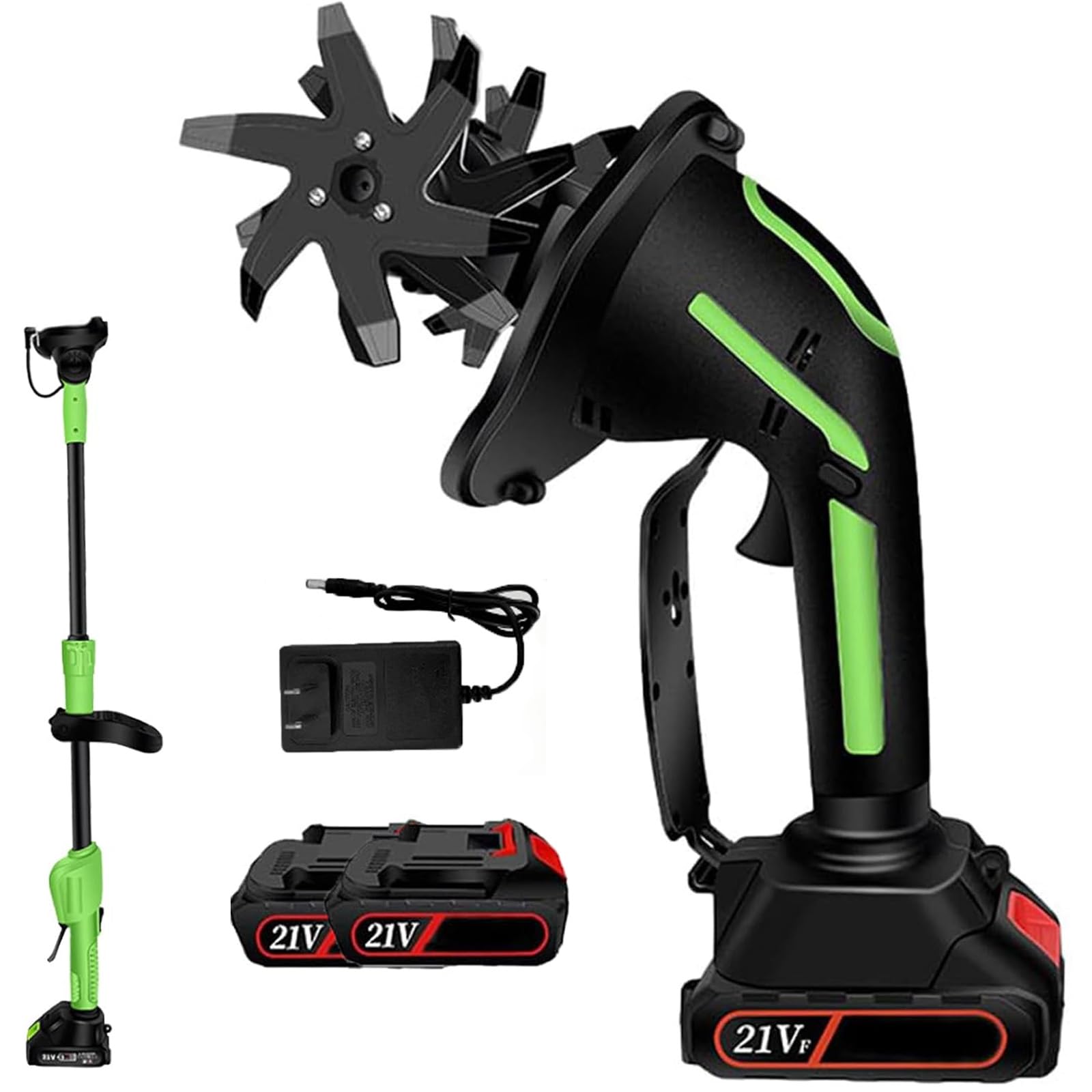 Rotavateur de jardin électrique 21V avec mini cultivateur sans fil à pile