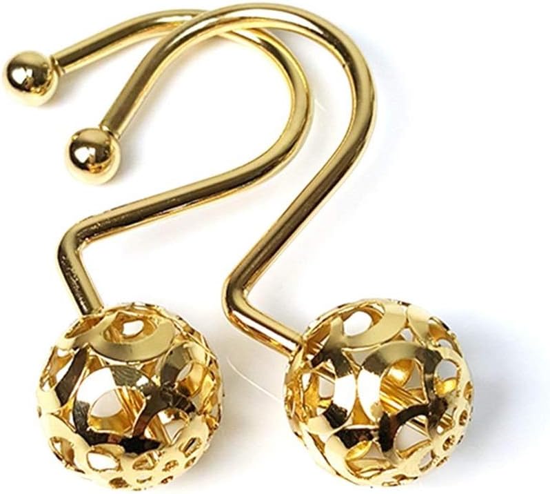 12pcs Shower Curtain Rings Hooks Easy Roller Ball Bathroom Shower Curtain Metal Rings Hooks Bathroom Accessories(Gray)