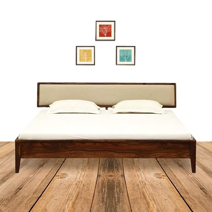 MAMTA Decoration Solid Sheesham Wood King Size Bed Without Storage Furniture for Living Room Bed Room - (Provincial Teak Finish)