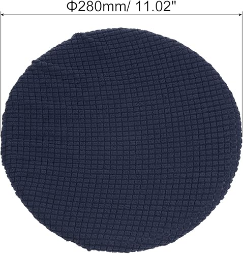 Miniatura 2 de PATIKIL Funda para taburete de bar redondo de 11 pulgadas, funda de cojín elástica lavable para silla de 11 a 16 pulgadas de diámetro, azul marino