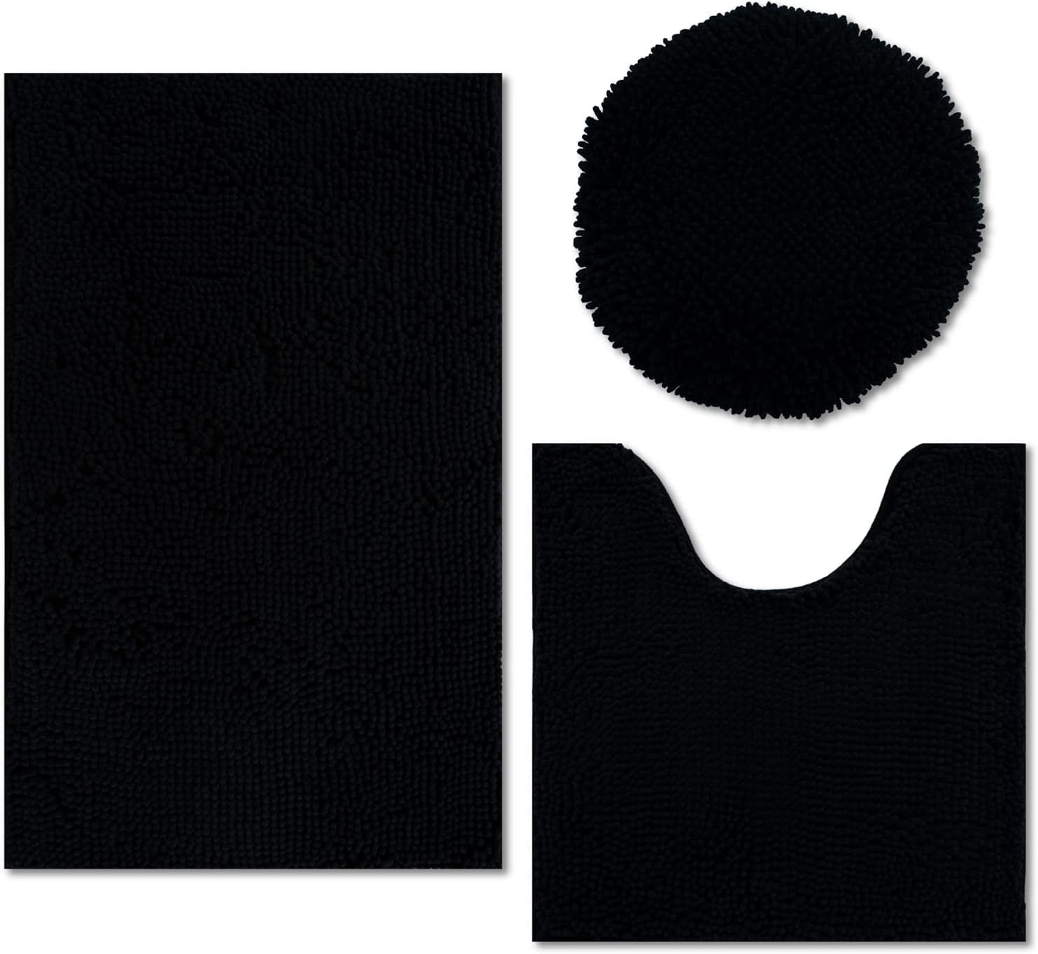 Bathroom Rugs Sets of 3 Piece Ultra Soft Chenille Bath Mat