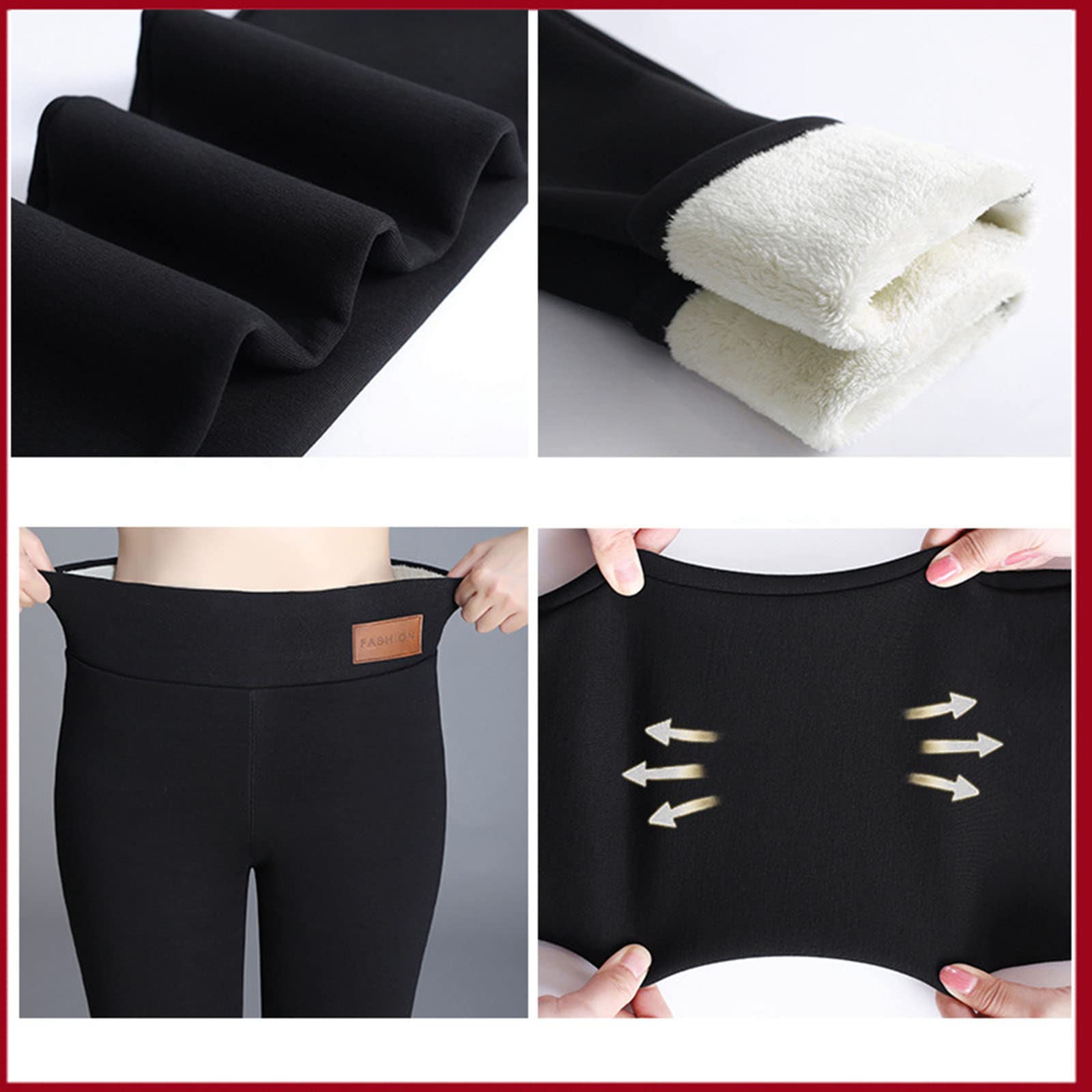 Winter Warme Leggings, Elastische Strakke Broek Voor Vrouwen Volledige Lengte Zeer Warme Dikke Zware Katoenen Leggings Meisjes Hoge Getailleerde Super Dikke Leggings Broek (Fleece Binnen),zwart,07