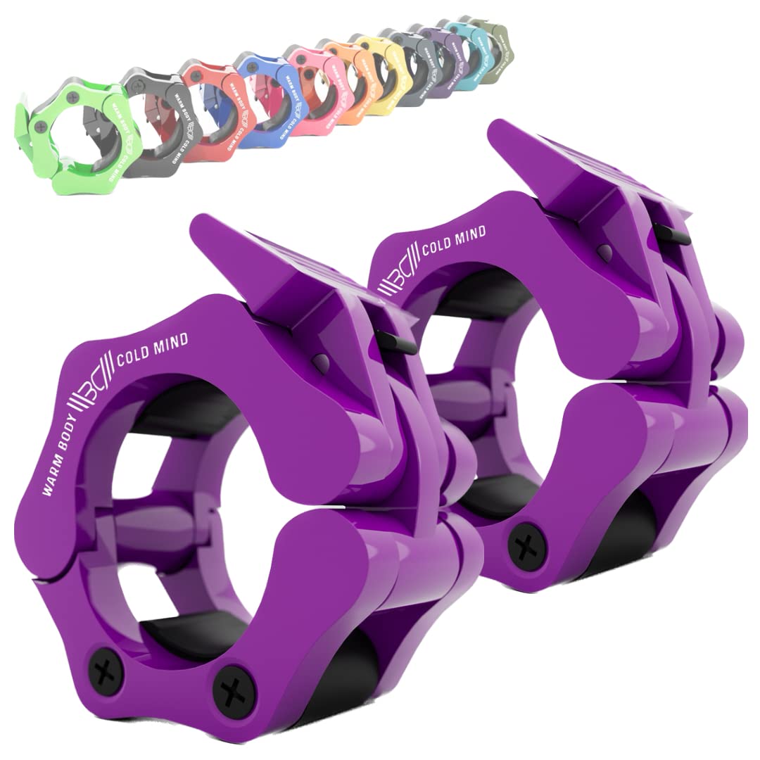 WARM BODY COLD MIND Reinforced Olympic Barbell Clips, 2 inch / 50mm, Barbell Collars