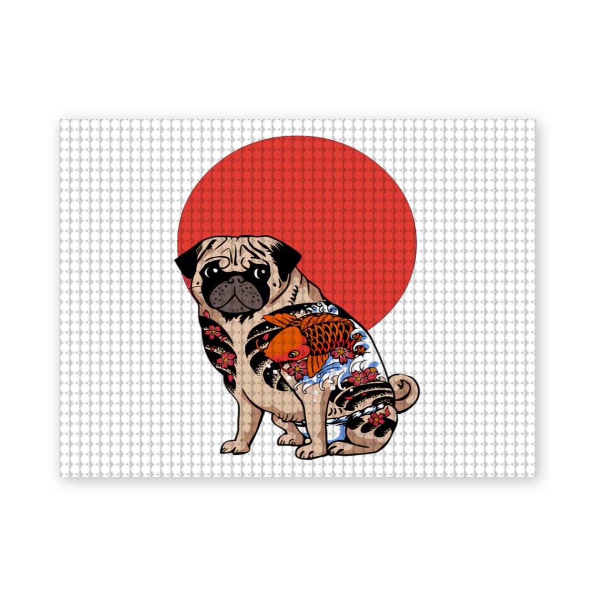 Amazon.co.jp: パグ 犬 浮世絵 和風 5D ダイヤモンドアート